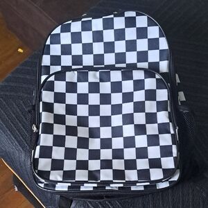 Checkered Black and White Backpack